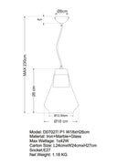 ELLISE D07027 1 Light WHITE MARBLE