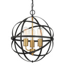 Modern Apollo spherical cage pendant light with three exposed E27 globes. Lights and Fans Online