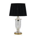 Elegant decorative table lamp placed on a hallway console, blending premium glass craftsmanship with refined designer styling.
