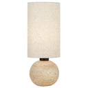 AMADOR Table Lamp with travertine-look cast stone base