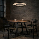 Modern designer pendant light featuring integrated LED technology, premium sand-textured finish, and elegant ring ceiling lighting.
