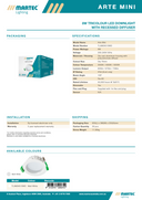 PRODUCT SPEC 2-Compact Martec Arte recessed LED downlight with tricolour function – Lights and Fans Online