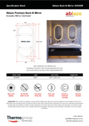 SO500W Premium back-lit LED bathroom mirror with warm white lighting and integrated demister Product Specifications 