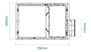 Martec Aspire II low profile bathroom heater with exhaust fan Technical drawing 