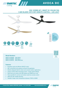 alt="Avoca 48 and 52 inch smart ceiling fans with remote control and LED light – Australia wide shipping"