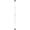 Brava LED Floor Lamp standing beside a contemporary sofa, featuring an ultra-slim linear design with warm 3000K integrated LED lighting.