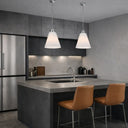 Brine modern glass pendant light with adjustable chain and rod suspension, decorative hanging light for living room and entryway.