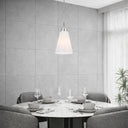 Modern Brine pendant light with opal glass shade and antique gold finish, stylish lighting for living rooms and hallways.