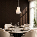 Small designer pendant light with opal glass diffuser, premium hanging ceiling light for modern and transitional homes.