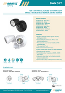 Bandit Tricolour LED Security Double Head - Matt Black or White (Without  Sensor )