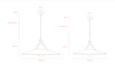 The Benson Pendant Light Copper Wash  Technical drawing of a pendant light with dimensions on a white background