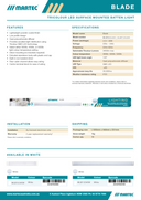 Product Spec 2 Martec Blade Tricolour LED Batten Slimline Energy Efficient Lighting – presented by Lights and Fans Online”