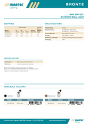 Product Spec 2 “Martec Bronte E27 Exterior Wall Light – weather-resistant modern outdoor lighting – presented by Lights and Fans Online”