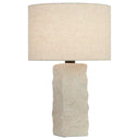 CELSUS Table Lamp Large limestone look base with fabric shade