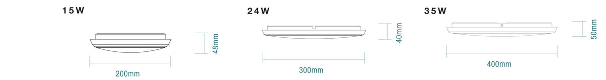 Conrad Tricolour LED Oyster - 15W / 24W / 35W – Lights and Fans Online