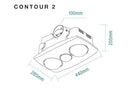 Contour 2 3-in-1  Bathroom Heater with 2 Heat Lamps, Exhaust Fan and LED Light