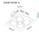 Contour 4 3-in-1  Bathroom Heater with 4 Heat Lamps, Exhaust Fan and LED Light