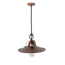 The Benson Pendant Light Copper Wash  Vintage-style pendant light with copper finish on a white background