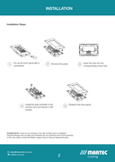 Installation guide for Martec Premium DC wall control with control panel illustration and safety warnings page 2