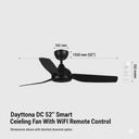 Daytona DC 52″ Smart Ceiling Fan With WIFI Remote Control + LED light