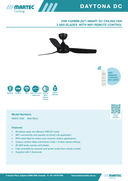 Daytona DC smart ceiling fan with LED light – modern design for Australian homes"martec cooling lightsandfansonline