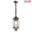 Eleanor brass and bevelled glass pendant light in Bronze finish