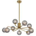 Modern designer chandelier with amber tear glass shades, adjustable rod suspension, and premium lighting for grand entryways.