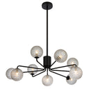 Luxury glass pendant chandelier with smoke tear shades and antique gold finish for modern dining room lighting.