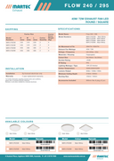 Flow 240 / 295  Square or Round  Exhaust Fan with Tricolour LED Light Martec specifications 2 