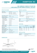 Product Description and Specification  Features Energy-efficient Hampton DC ceiling fan with light, reversible summer/winter mode