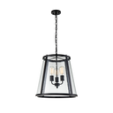 Lauren Luxury black pendant light with clear seeded glass for modern Hampton interiors