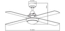 Link 48” AC Ceiling Fan with E27 Light