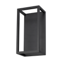 Mirage 12W LED Exterior Light Tricolour Black rectangular wall light fixture on a white background