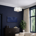 Elegant Norel pendant light featuring six E14 light fittings, decorative rippled glass, and luxury ceiling lighting for residential and commercial interiors.