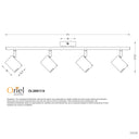 Dimensions Oriel BARIL 4 light white ceiling spotlight with globes not included