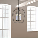 Black adjustable spotlight bar installed in a hallway ceiling