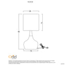 Dimensions Scandinavian style POD Black  lamp for living room and bedside lighting
