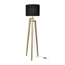LUND Complete Floor Lamp Black | Timber Tripod Floor Lamp Australia