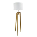 LUND Complete Floor Lamp White – Scandinavian Timber Tripod Floor Lamp