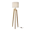 LUND Complete Floor Lamp White – Scandinavian Timber Tripod Floor Lamp