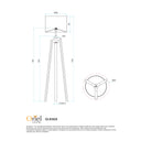 LUND Complete Floor Lamp Black dimensions 