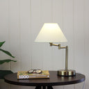 ZOE Antique Brass Touch Lamp – Traditional Swing Arm Table Lamp