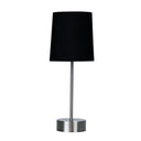 LANCET black touch bedside lamp with brushed chrome base