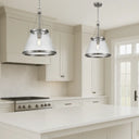 Luxury Olmont ceiling pendant showcasing a gold finish, vintage-inspired chain suspension, and elegant lighting for transitional home interiors.
