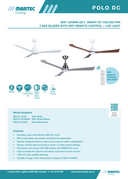 Polo LED cooling fan Spec1 Polo DC 52 inch smart ceiling fan with WiFi remote and LED light – Martec Australia
Modern Polo 52 inch ceiling fan with quiet DC motor and integrated LED light

Energy-efficient Polo DC ceiling fan with LED light, reversible summer/winter mode