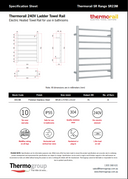 Product Specification SR23M heated towel rail installed in contemporary Australian bathroom

