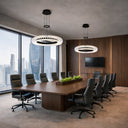 Modern designer LED pendant light with adjustable suspension, energy-efficient lighting, and premium aluminium, iron, and acrylic construction.