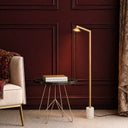 Side profile of the Satrom Floor Lamp highlighting the ultra-slim iron frame, directional LED head, and clean architectural lines.