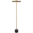 Elegant designer floor lamp creating a warm and inviting atmosphere with integrated LED technology and dimmable contemporary lighting.