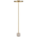 Premium marble floor lamp providing energy-efficient task lighting for a home office while serving as a sophisticated decorative statement.